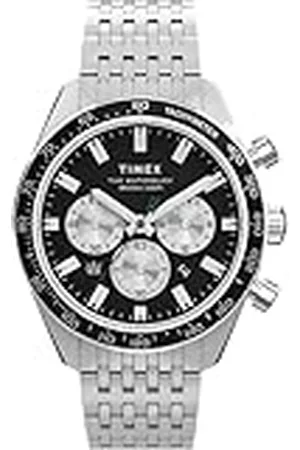 Timex Waterbury Reloj para Hombre, Pulsera de Acero Inoxidable Negra, Esfera Negra, Caja de Acero Inoxidable, 41 mm,TW2Y29100
