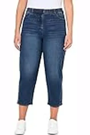 Ulla Popken Mom-Jeans, Konisches Bein, Komfortbund, , 32W / 32L Mujeres