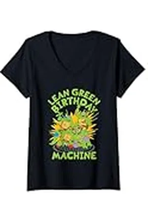 Teenage Mutant Ninja Turtles Mujer Lean Green Birthday Machine Camiseta Cuello V
