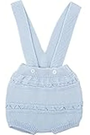 BABIDU Pelele Tirantes Punto Silencio para Bebé, Pantalón Corto con Tirantes Cruzados, Diseño Calado en Relieve, Cintura Elástica, Ideal para Primavera o Verano, Ropa Infantil de Ceremonia