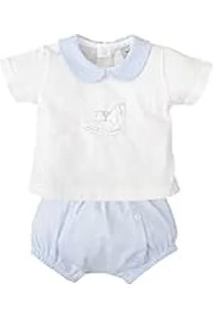 BABIDU Conjunto Ranita Lisa y Camiseta de Manga Corta Estampada, , 3 Meses Unisex bebé