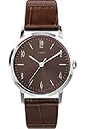 Timex Reloj Analógico para para Hombre de Mecánico de Cuerda Manual con Correa en Cuero TW2W93300
