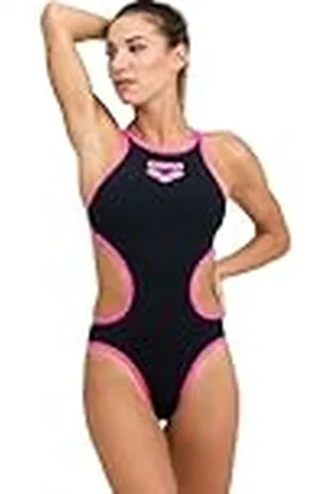 Arena One Big Logo Bañador de Una Pieza para Mujer, Bañador Deportivo de Secado Rápido y Tejido MaxLife Eco, Resistente al Cloro y Protección UPF 50+ UV