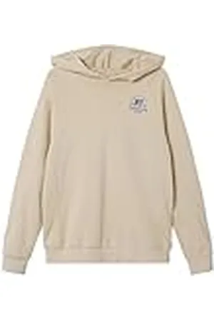NAME IT NKMOBANDO LS Loose Sweat WH PB, Sudadera con Capucha Niños,