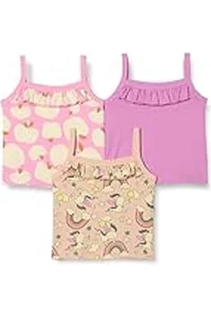 Amazon Camisetas sin mangas de algodón Niña, Pack de 3, , 10 años