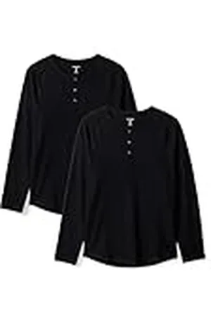 Amazon Camisa Henley de Manga Larga de Ajuste Entallado Hombre, , XXL