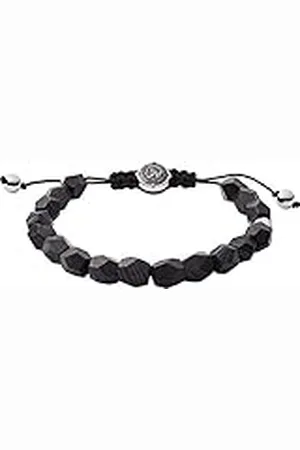 Diesel Pulsera Para Hombre, 16.5Cm-25Cm Negra Pulsera Semipreciosa, DX1134040