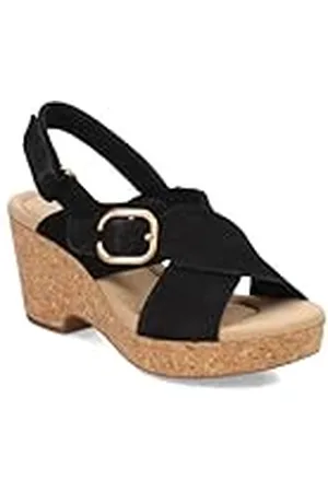 Clarks Paloma Giselle, Sandalia Mujer, Negro, Nobuck, 41 EU