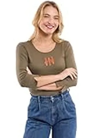 Armor.lux T-Shirt Sardines Manches 3/4 et Col Rond en Coton Léger Femme Suéter, , XXL para Mujer