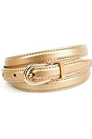 Anthoni Crown Ledergürtel in Gold 15mm Breit Go43stg Cinturón, , 85 Mujeres