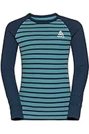 Odlo Ninos Camiseta de manga larga de ropa interior funcional con estampado de rayas ACTIVE WARM ECO
