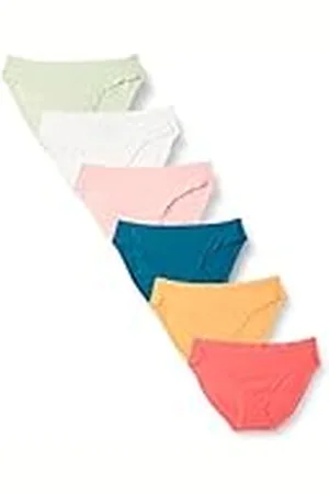 Amazon Braguita de bikini de algodón (disponible en tallas grandes) Mujer, Pack de 6, , 44