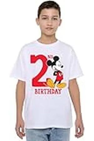 Mickey Mouse 2nd Birthday Unisex Kids T Shirt Camiseta, , 3-4 años para Niños