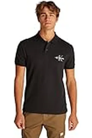 Calvin Klein Polo de manga corta Hombre Monologo Regular Fit, Negro (Ck Black), 3XL