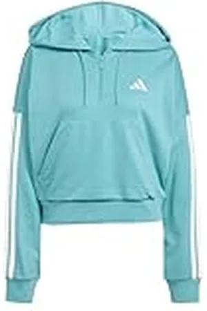 adidas Sudadera con Capucha y Cremallera de Rizo francés de 3 Rayas para Mujer (Paquete de 1)