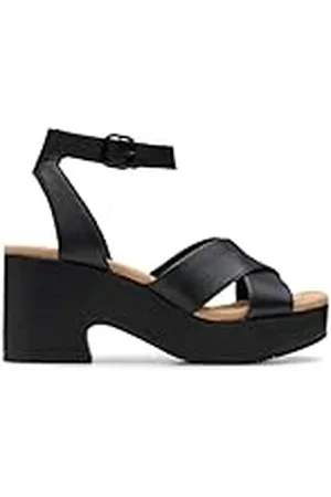 Clarks Nerisa Pearl, Sandalia Mujer, Black/Black, 39.5 EU