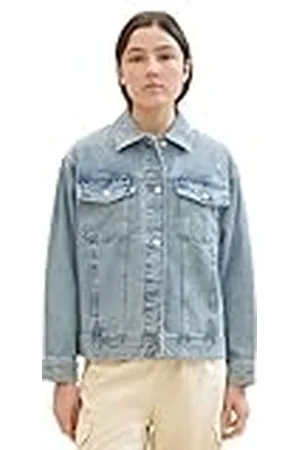 TOM TAILOR 1041154 Chaqueta de Jean, 10122-Destroyed Light Stone Blue Den, XL para Mujer