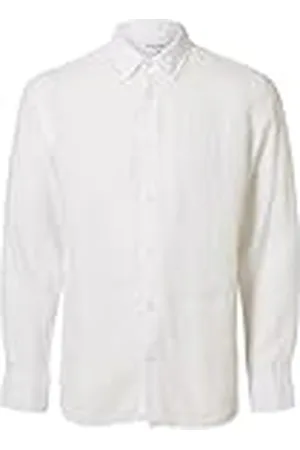 SELETED Slhregkylian-Linen Camiseta LS Classic Noos Camisa de Manga Larga, , L para Hombre