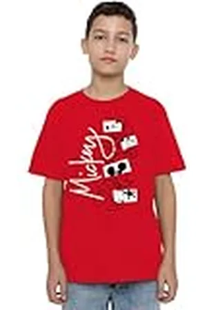 Mickey Mouse Geometric Shapes Unisex Kids T Shirt Camiseta, , 12-13 años para Niños