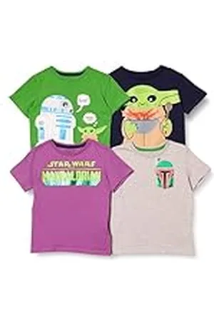 Amazon Disney | Marvel | Star Wars Camisetas de manga corta (anteriormente Spotted Zebra) Niño, Pack de 4, , 10 años