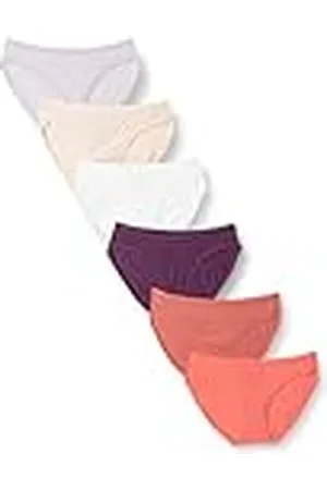 Amazon Braguita de bikini de algodón (disponible en tallas grandes) Mujer, Pack de 6, , 48
