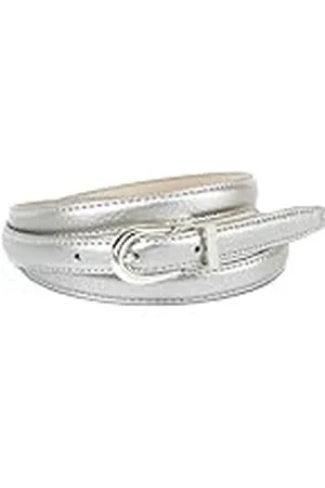 Anthoni Crown Ledergürtel in Silber 15mm Breit Sil13sts Cinturón, , 55 Mujeres