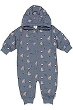 Müsli By Green Cotton Deer Zip Bodysuit Durmientes pequeños, Stormy Blue/Shade/Bark, 92 Niños Bebes