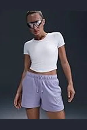 Nike Sportswear Club HJ1282 - Pantalones Cortos de Forro Polar para Mujer, Cintura Media y gráficos, 10 cm