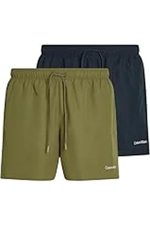 Calvin Klein Bañador Hombre Pack de 2 Medium Drawstring con cintura ajustable, Multicolor (Dark Sapphire/Burnt Olive), M
