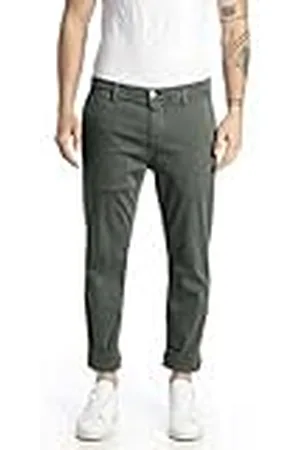 Replay Zeumar Hyperchino Color Xlite Pantalón, 030 Verde Militar, 30W x 32L para Hombre