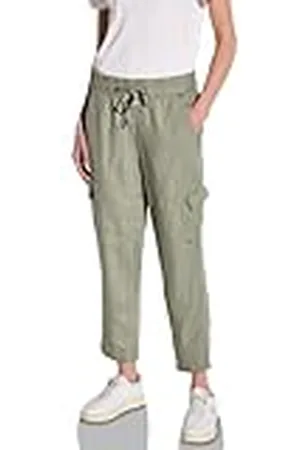 Street one A378741 Pantalones de Lino con Aspecto Cargo, , 44W / 28L Mujeres