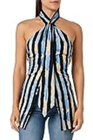 Pinko Star Treck Top Muselina Operada Estampado Riga Pictórica Blusas, , S para Mujer