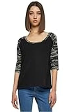 Urban classics Camiseta Moderna de Mujer Raglan de Mangas a Tres Cuartos, Algodón, Cuello de Corte Ancho, En Distintos Colores y Tallas XS - 5XL