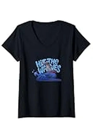 Disney Mujer Lilo & Stitch Hit The Waves Surfing Stitch Camiseta Cuello V