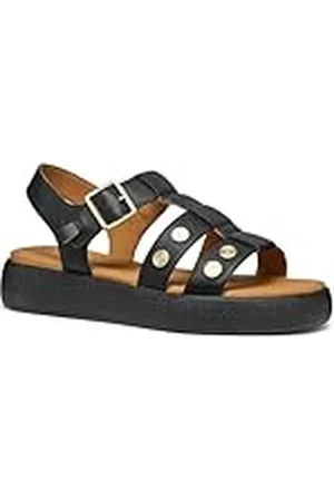 Geox D CAMALEI E, Sandalia Plana Mujer, Black, 38 EU