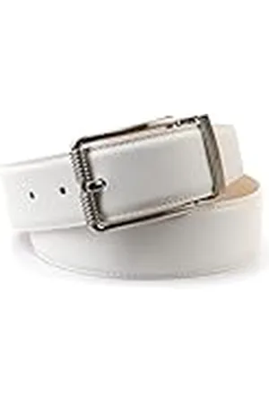 Anthoni Crown Ledergürtel in Weiß W2p4t90 Cinturón, , 75 cm para Mujer
