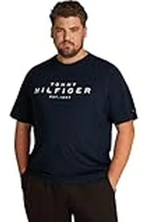 Tommy Hilfiger Camiseta de Manga Corta para Hombre Cuello Redondo, Azul (Desert Sky), 3XL