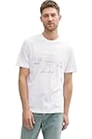 TOM TAILOR 1037735 Camiseta, 13308-White 1, L Hombres