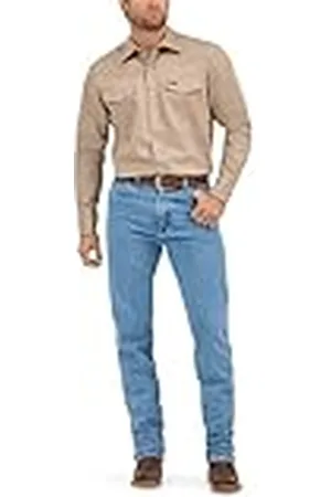 Wrangler Camisa de Trabajo de Manga Larga con Corte Vaquero Occidental para Hombre, con botón de Acabado Lavado, Opaco, , 3XL