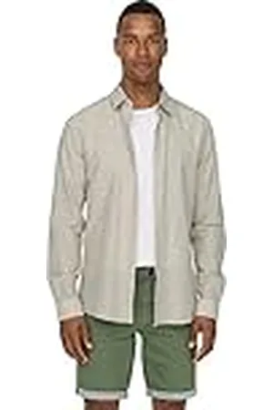 Only & Sons Onscaiden LS Solid Linen Shirt Noos Camisa, , M para Hombre