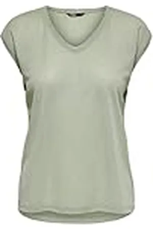 ONLY Onlsilvery S/S V Neck Lurex Top Jrs Noos Camiseta, , M Mujer