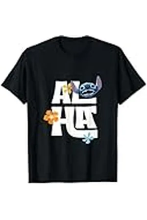 Disney Lilo & Stitch Aloha Distressed Floral Logo Camiseta