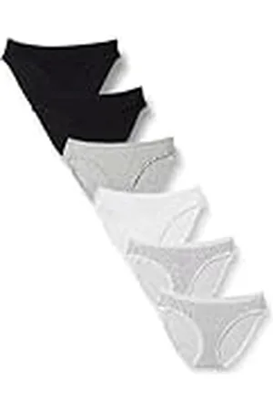 Amazon Braguita de bikini de algodón (disponible en tallas grandes) Mujer, Pack de 6, , 46