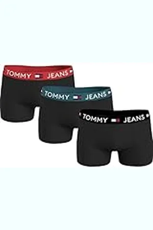 Tommy Hilfiger Pack de 3 Calzoncillos Bóxer para Hombre Algodón Elástico, Negro (Ht Heat/Tmlss Teal/Blck), S