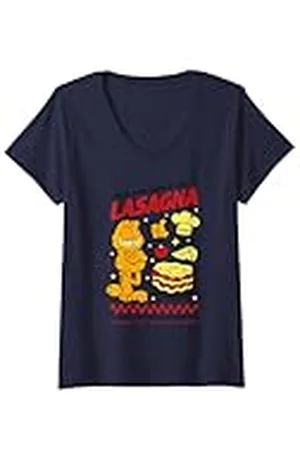 Garfield Mujer Garfiled - Gato lasaña Camiseta Cuello V