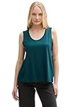 TOM TAILOR 1042396 Top, 27528-Verde Oscuro, XL Mujeres