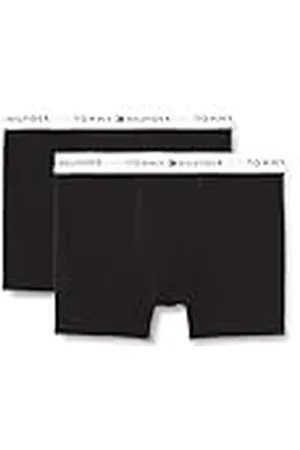 Tommy Hilfiger Calzoncillos bóxer Chicos Pack de 2 Briefs con logotipo en la cintura, Negro (Black/Black), 12-14 Años