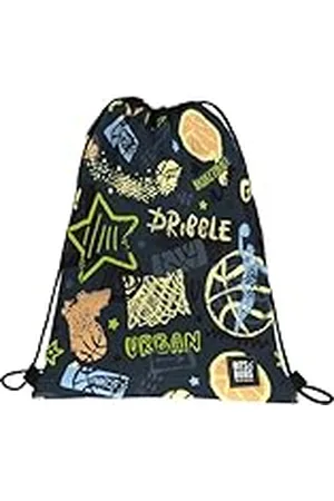 Grafoplas Mochila Saco con Cuerdas, 36x47cm, Bolsillo Exterior con Cremalleras, Streetball, Bits&Bobs Pop Up Design, Perfecta para Extra Escolares