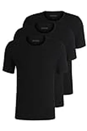 HUGO BOSS T-Shirt RN 3p Co, Camiseta para Hombre, Negro (Black1), M