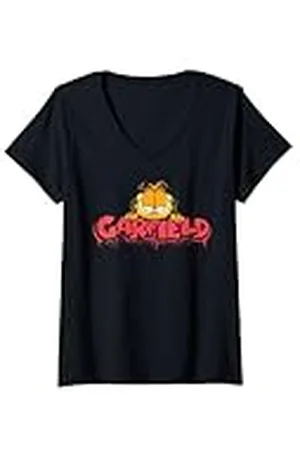 Garfield Mujer Garfiled - Streetwear Style Gato Camiseta Cuello V
